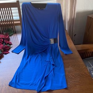 Michael Michael Kors royal blue small, midi dress with long sleeves